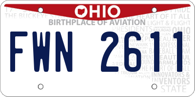 OH license plate FWN2611