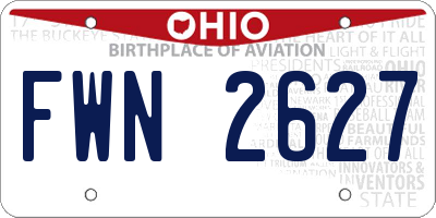 OH license plate FWN2627