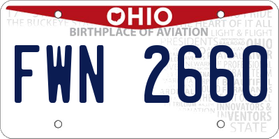 OH license plate FWN2660