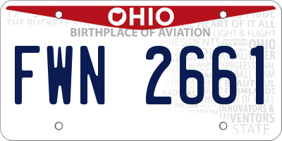 OH license plate FWN2661
