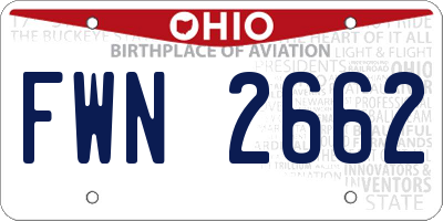 OH license plate FWN2662