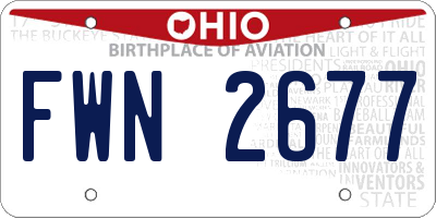 OH license plate FWN2677