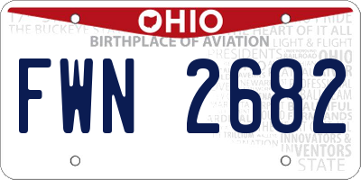 OH license plate FWN2682