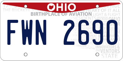 OH license plate FWN2690