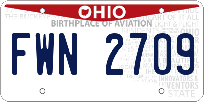 OH license plate FWN2709