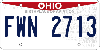 OH license plate FWN2713