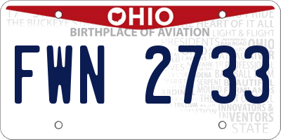 OH license plate FWN2733