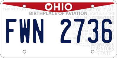 OH license plate FWN2736
