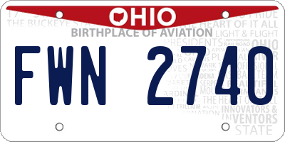 OH license plate FWN2740