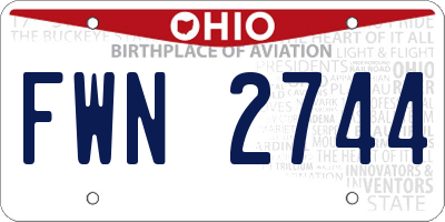 OH license plate FWN2744