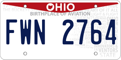OH license plate FWN2764
