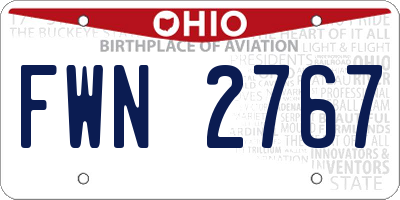 OH license plate FWN2767