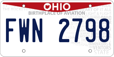 OH license plate FWN2798