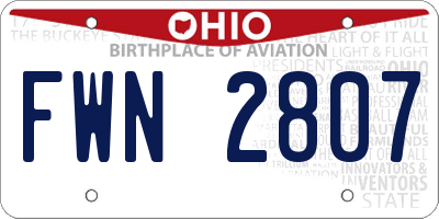 OH license plate FWN2807
