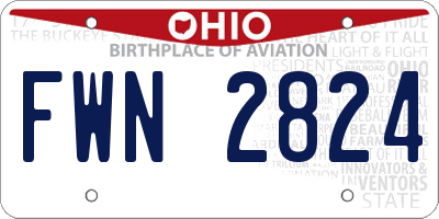 OH license plate FWN2824
