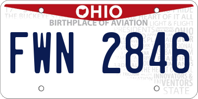 OH license plate FWN2846