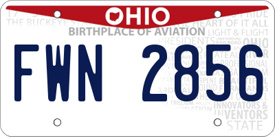 OH license plate FWN2856