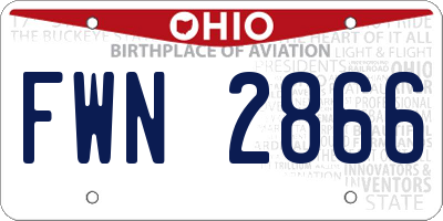 OH license plate FWN2866