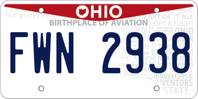 OH license plate FWN2938