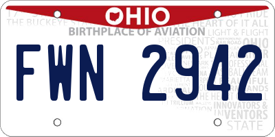 OH license plate FWN2942