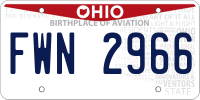 OH license plate FWN2966