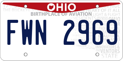 OH license plate FWN2969