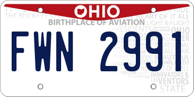OH license plate FWN2991