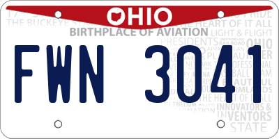 OH license plate FWN3041