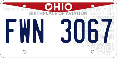 OH license plate FWN3067
