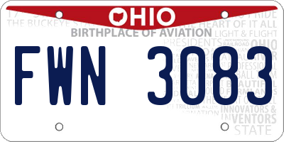 OH license plate FWN3083