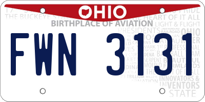 OH license plate FWN3131