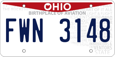 OH license plate FWN3148