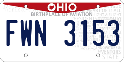 OH license plate FWN3153