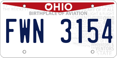 OH license plate FWN3154