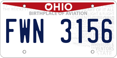 OH license plate FWN3156