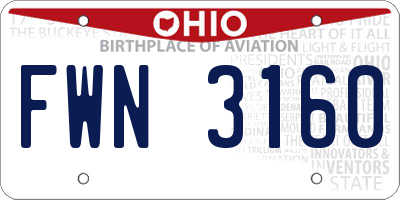 OH license plate FWN3160