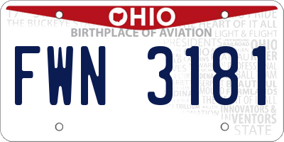 OH license plate FWN3181
