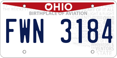 OH license plate FWN3184