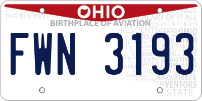 OH license plate FWN3193
