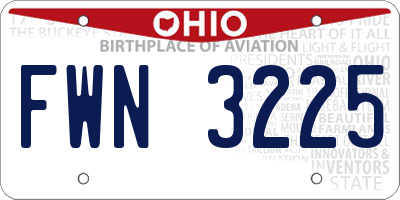 OH license plate FWN3225