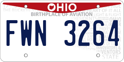 OH license plate FWN3264
