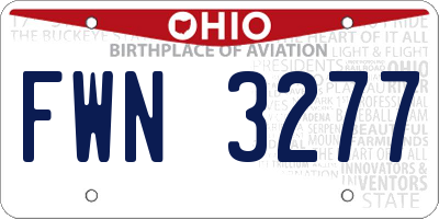 OH license plate FWN3277