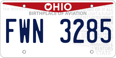 OH license plate FWN3285