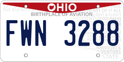 OH license plate FWN3288