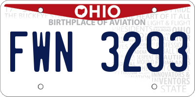OH license plate FWN3293