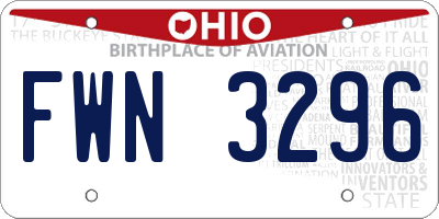 OH license plate FWN3296