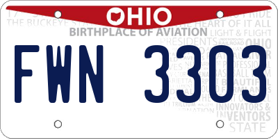 OH license plate FWN3303