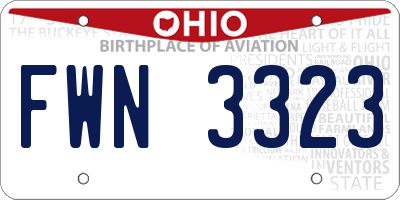 OH license plate FWN3323