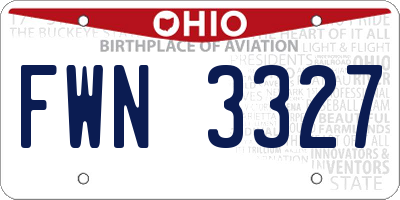 OH license plate FWN3327