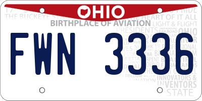 OH license plate FWN3336